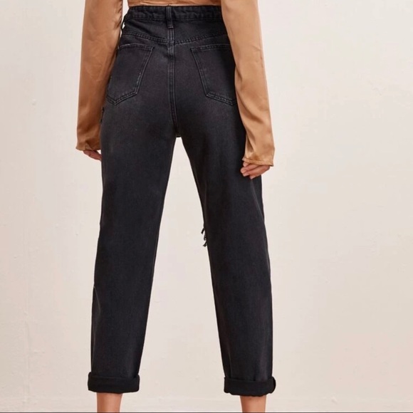 High-Waisted Ripped Mom Jeans - Picture 4 of 5